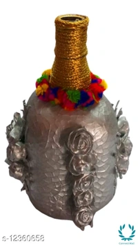 Designer Vases - LXBxH: , Silver Grey, Glass, Pack of 1
